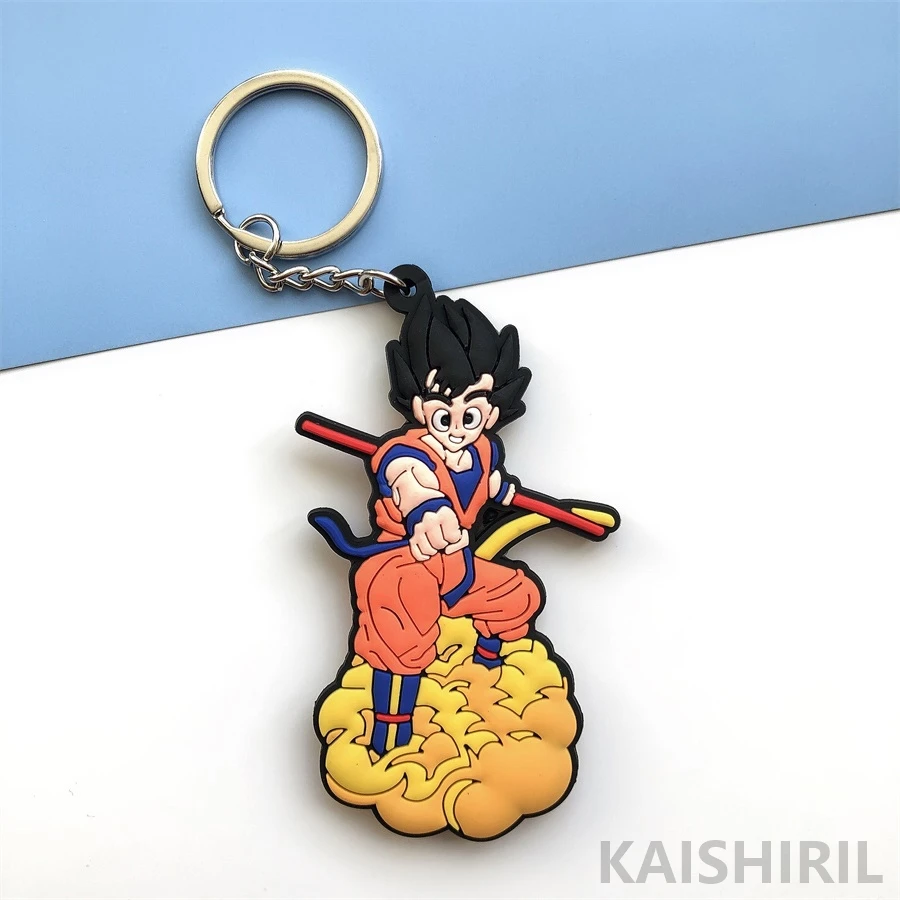 Мода Dragon Ball Z брелок ПВХ Аниме Супер Saiyan Goku брелок мультяшный фигурки Модель брелок для ключей кольцо