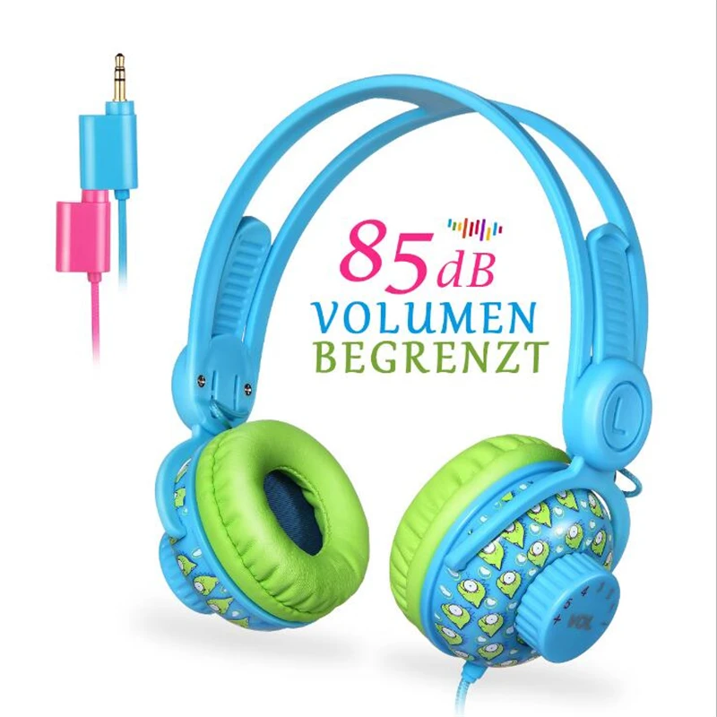Professional Kids Headset Girls Headphones with Microphone for Music MP3/4 PC Smartphone Earphones Kids Birthday Christmas Gifts - Цвет: KD370-BL