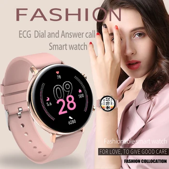 

LIGE Women Smart Watch Men Waterproof Bluetooth Dial And Answer Call Watch ECG PPG Full touch screen sports fitness Smart watch