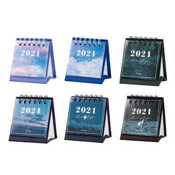 

2021 Star Series Mini desktop paper landscape calendar two day plan desk planner annual Organizer