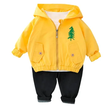 

Spring Autumn Children Cotton Clothes Baby Boys Girls Zipper Hooded Coat Pants 2Pcs/sets Infant Kids Fashion Toddler Tracksuits