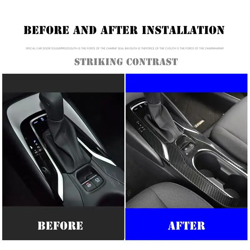 

For Toyota Corolla E210 US SEDAN Levin 2019 2021 ABS Stalls Gearshift Gear Shift Box Panel Molding Cover Kit Trim Carbon Fiber