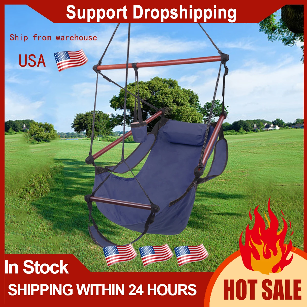 

Well-equipped S-shaped Hook High Strength Assembled Hanging Seat Cacolet Blue