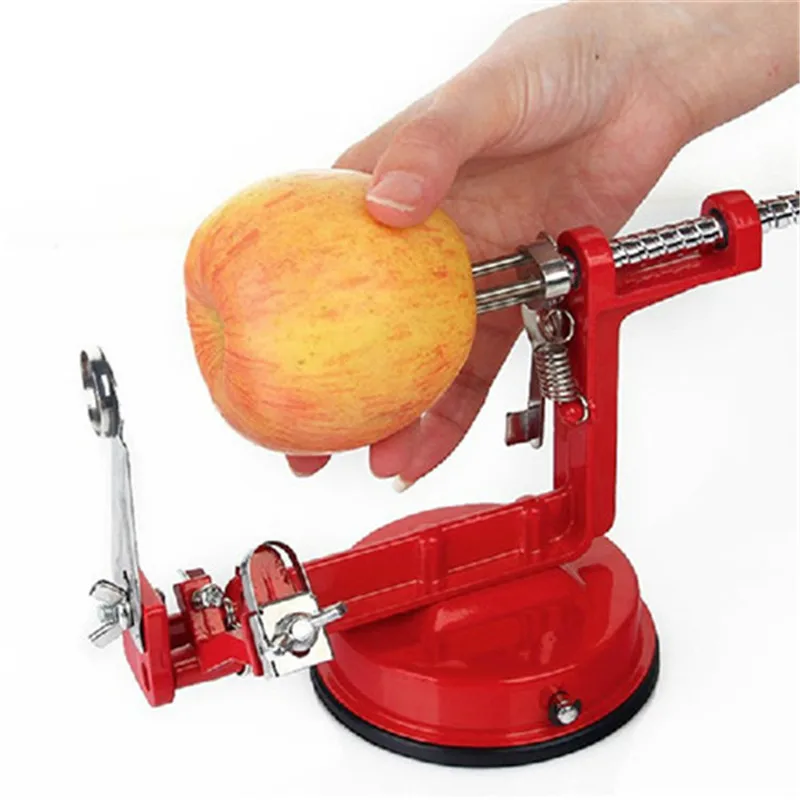 Online 3 en 1 máquina peladora de manzana de patata de acero Corer rebanadora Slinky cortador de barra de mano