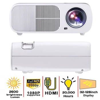 

Portable 2600LM LED projector Support HD 1080P Playback 2 HDMI USB projector 3D with 5.0 Inch LCD TFT Display + Free HDMI BL20