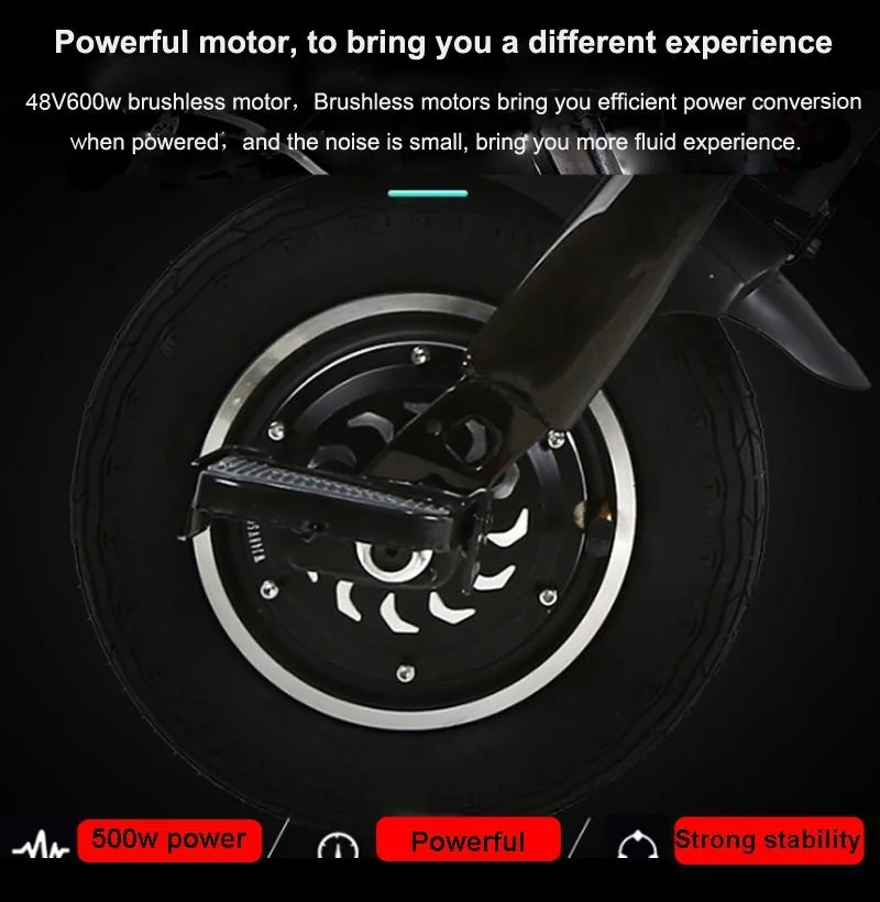 12 Inch Lightweight Electric Scooter 2 Wheels Electric Scooters 500W Mini Foldable Electric Bikes Adults With Anti-theft System (5)