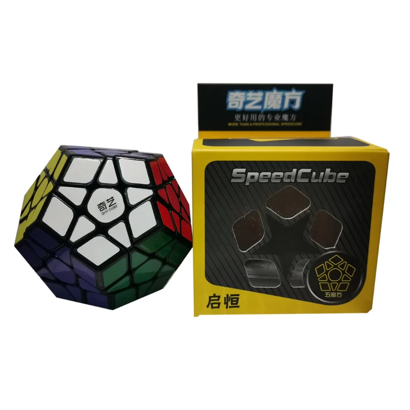 QIYI QiHeng 3X3 Megaminxeds, Магический кубик, чёрный, Скорость Профессиональный 12 Сторон головоломка Cubo Magico, Обучающие образовательные игрушки для Детский подарок