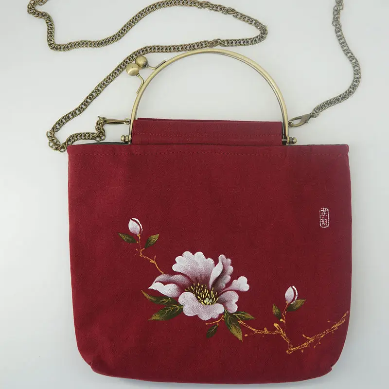 

Origional Ethnic-Style Personalized & Creative Hand-Painted Handbag Retro Shoulder Bag Oblique Bag with Chinese Clothing WOMEN'S