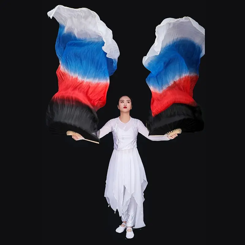 Индивидуальные 1 пара(слева+ справа) натуральный шелк танец живота веер вуаль 1,8 м бамбуковый веер для детей женщин Новое поступление в продаже
