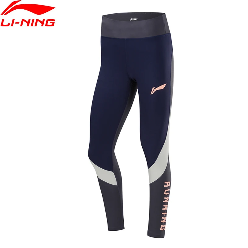 

Li-Ning Women Running Series Base Layer Legging Printing Tight Fit 78% Nylon 22% Spandex LiNing Sports Pants AULP144 WKY265