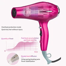 

RESUXI Professional Hair Dryer Strong Power Barber Salon Styling Tools Hot Cold Air Blow Dryer For Salons And Household EU Plug