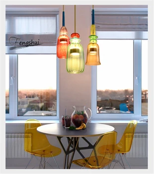 

Modern Macaron LED Glass Pendant Lights Bedroom Living Room LOFT Modern Pendant Lamp Restaurant Home Decor Kitchen Hanging Lamp