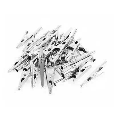 

25 Pcs Silver Tone Metal Alligator Clip Crocodile Clamps