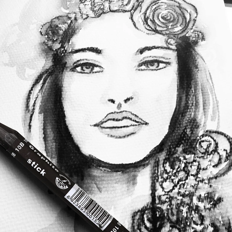 Graphite Stick Set - Water Soluble - 4B 6B 10B, Art Drawing Supplies for Sketch & Shading Pencils, Artist Sketching - 3 Pcs 4