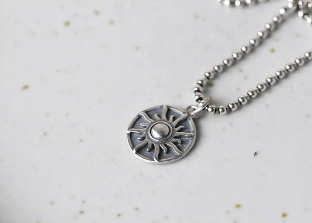 

S925 Silver Vintage Thai Silver Women's Sun Silver Pendant