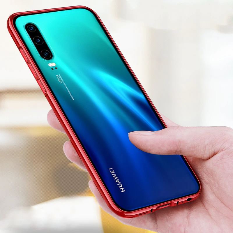 

Manderm Cell Phone Case For Huawei P30 Pro Mate 20 20X Tempered Glass Transparent Business Protective Anti-shock Case