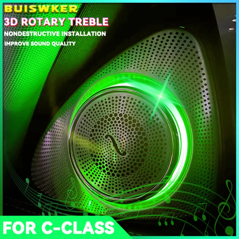 

64 Colors 3D Rotating Tweeter For Mercedes Benz C GLC E S-class W205/W213/W222/X253/W177 RGB LED Luminous Car Speaker horn