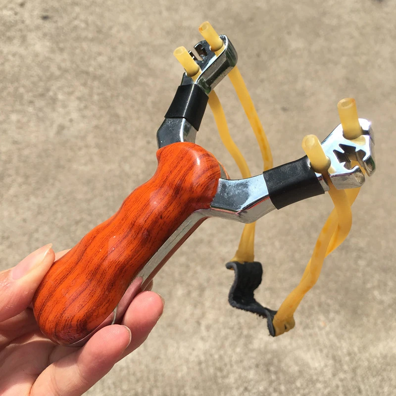 

Slingshots Professional Wooden Stainless Steel Catapult High-strength Rubber Band Practical Un-hurtable Outdoor Shooting Game