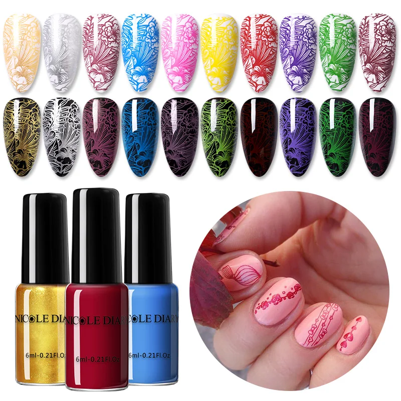 Nail Polish 6ml Nail Art Stamping Polish Set For Stamping Plate Nails