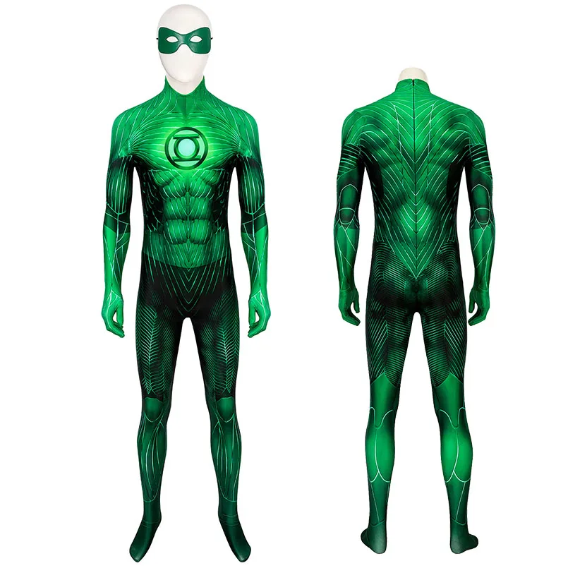 

Adult Superhero Lantern Hero Hal Jumpsuit Cosplay Costume Halloween Masquerade Party Bodysuit