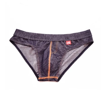 

Men's underwear gay underwear low waist cotton underwear sexy wild denim summer men's triangle sexy underwear
