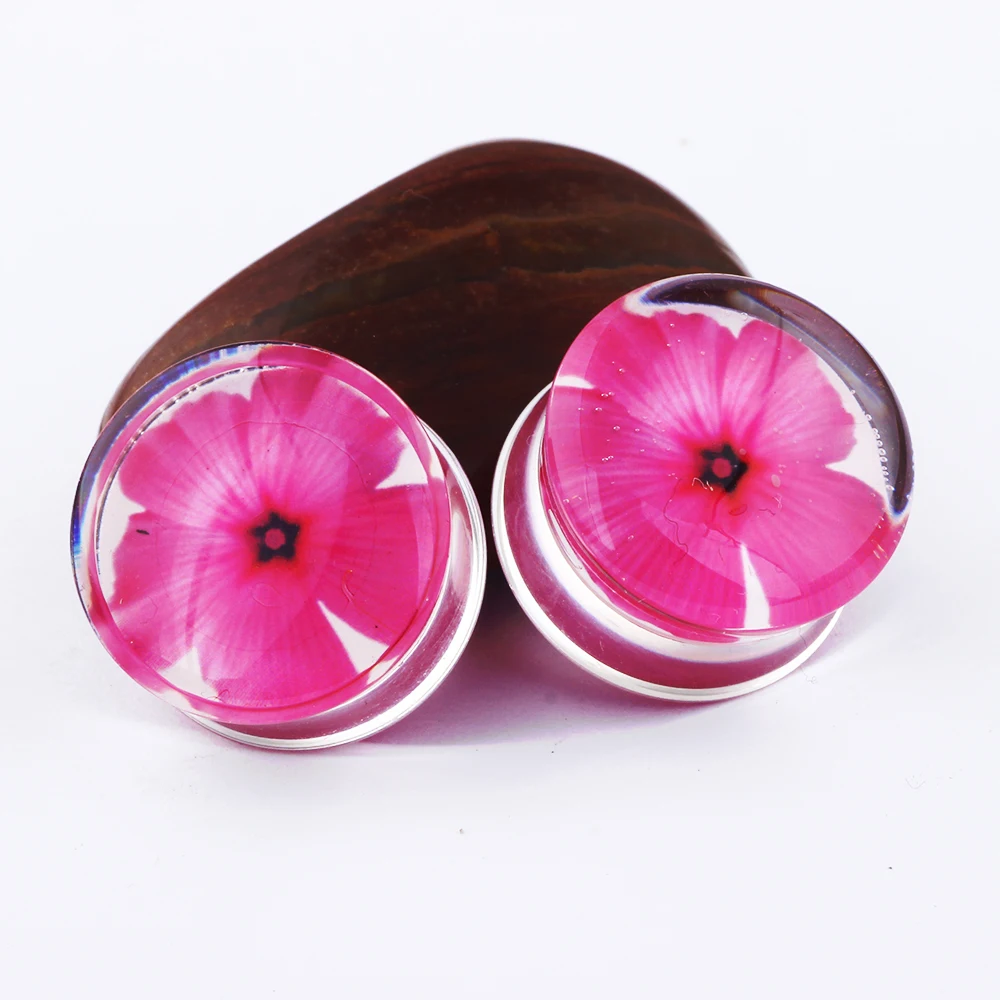 JUNLOWPY Stone Acrylic Wood Stainless Plugs and Tunnels Ear Gauges Stretcher Piercings Earring Expander Body Jewelry 2pcs 6-20mm