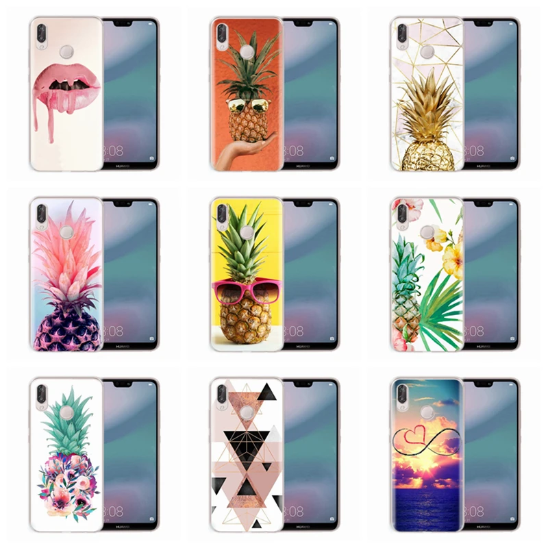 Чехол для huawei Honor 7A 8A 8X 8C 9 10 mate 20 P9 P10 lite/P8 Lite Y5 II Nova 3 Мягкая Краска TPU ананас сетка