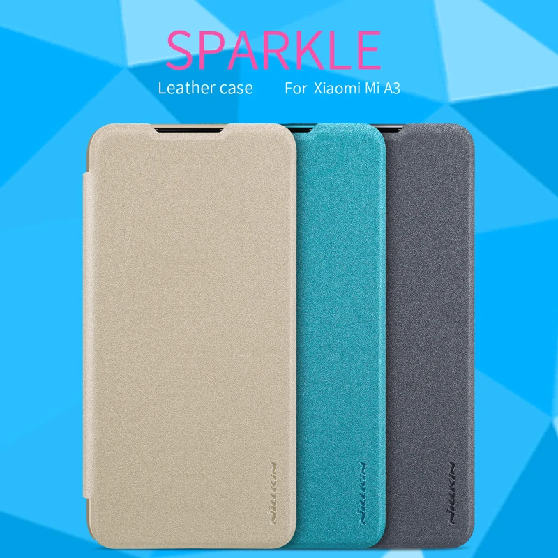 Nillkin Sparkle Leather Case for Xiaomi Mi A3 /A3 Lite Hard PC Cover For Xiaomi Mi CC9 CC9E Flip Case Cover Mi 9 Lite Mi9 Coque