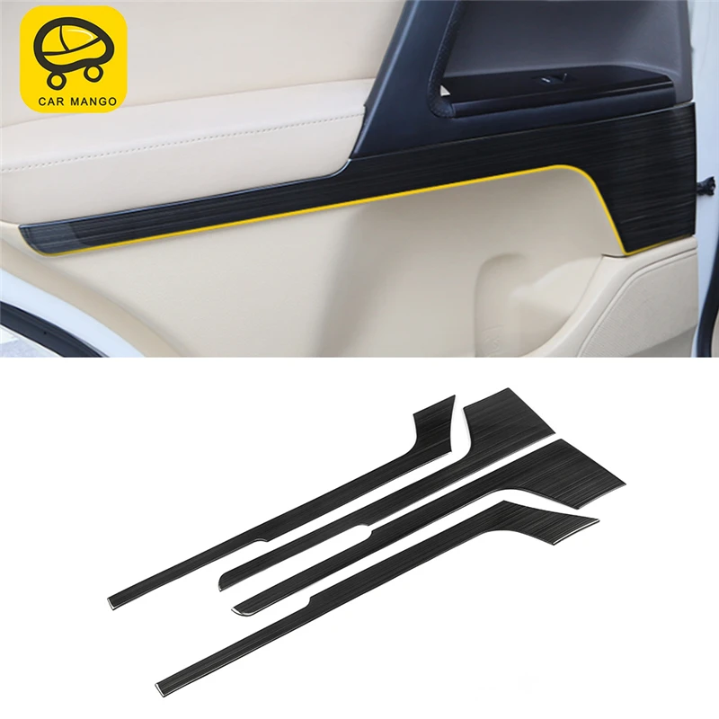 CARMANGO Car Styling Inner Door Panel Pad Cover Trim Frame Sticker Interior Accessories for Toyota Land Cruiser 200 2016-2018