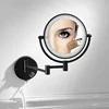 Bathroom Mirror Black Brass Dual Side LED Light Cosmetic Mirror Extending Folding Wall Lamp Magnification 3/5/10X Makeup Mirrors 3