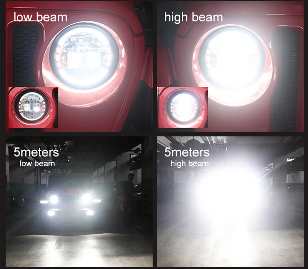 7inch Led Headlight For Jeep Wrangler JK Off Road Assembly Lada Niva 4x4 Headlig