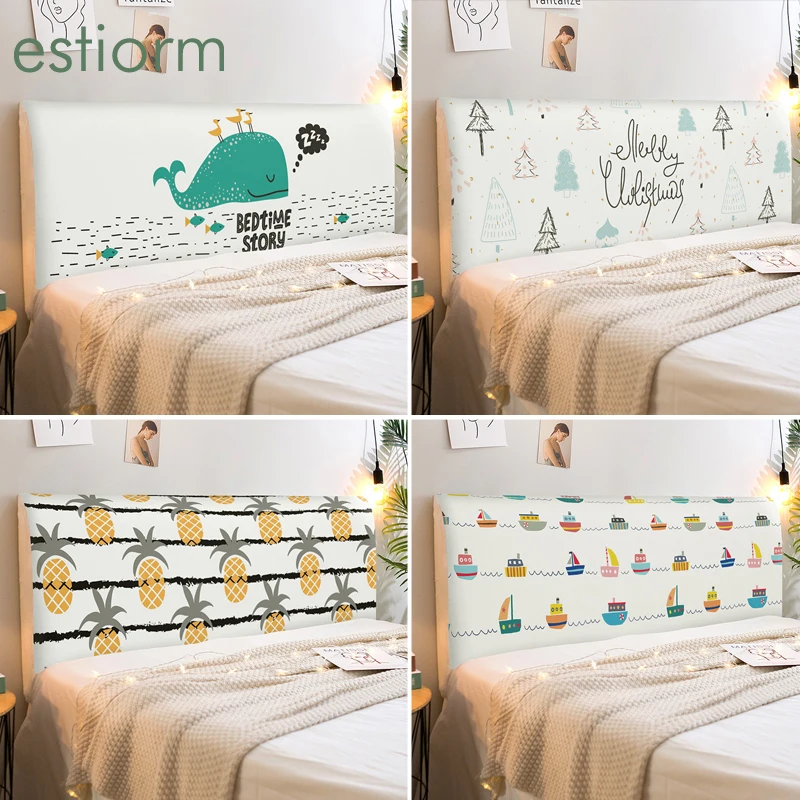 

Cute Cartoon Cotton Linen Bed Headboard Cover,Stretch Bed Headboard Slipcover & Protector,Bedroom Decor Dustproof Bed Head Cover
