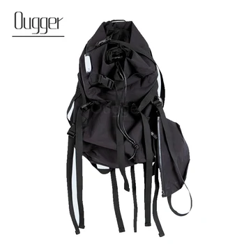 

Ougger Women Men's Backpacks Black Nylon Waterproof Hip-Hop High Quality Large Capacity Multifunction Outdoor Travel Sport Bags