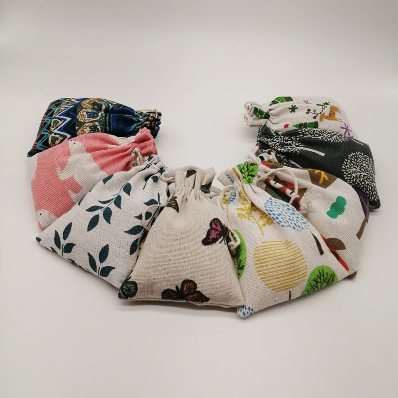 100pcs Cloth Jute Bag Sack Cotton Bag Drawstring Burlap Bag Jewelry Bags Pouch Little Bags For Jewelry Display Storage Gift Bag