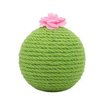 

Cat Scratching Ball Eco-Friendly Sisal Cactus Cat Teaser Bell Balls with Catnip