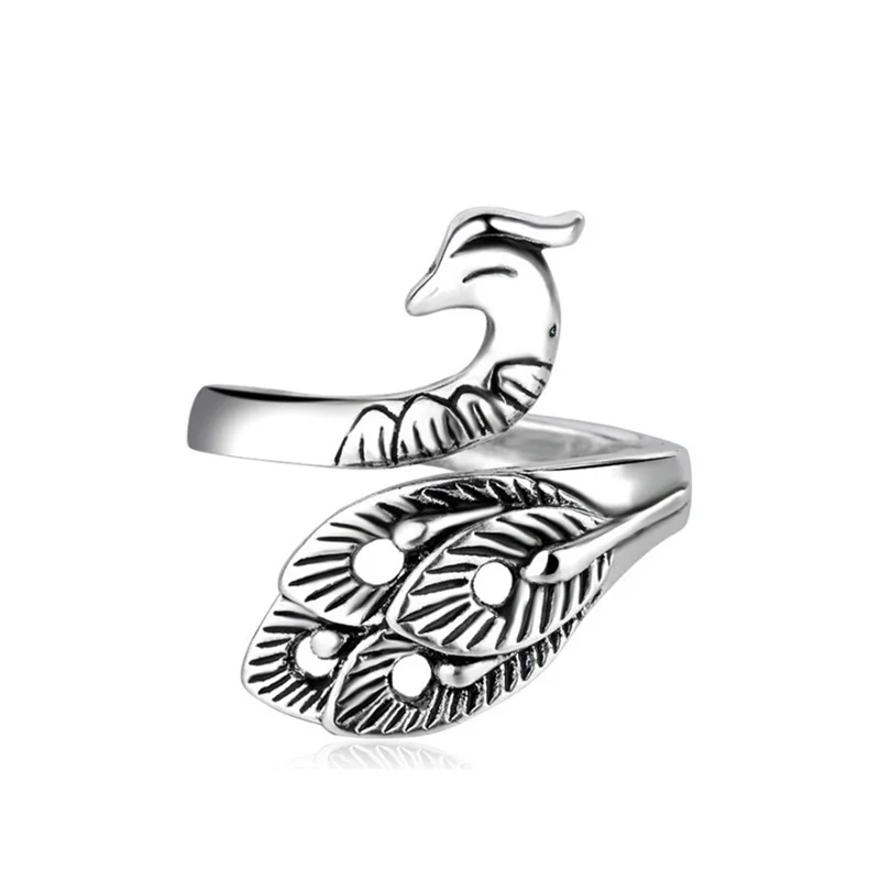 Finger Ring Animal Ring Adjustable Rings Ring Set Gold Color Rings Gold Color Ring Badminton T Shirt Retro Peacock Frog Ring Men Women Fashion Alloy Rings Animal Wings Hip Hop Rock Jewelry Gift Resizable