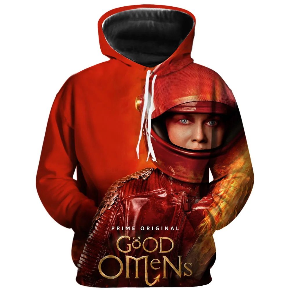 MS0375 Мужские 3D толстовки с капюшоном Good O men s Crowley and Aziraphale, модные повседневные толстовки, пальто - Цвет: MS0375
