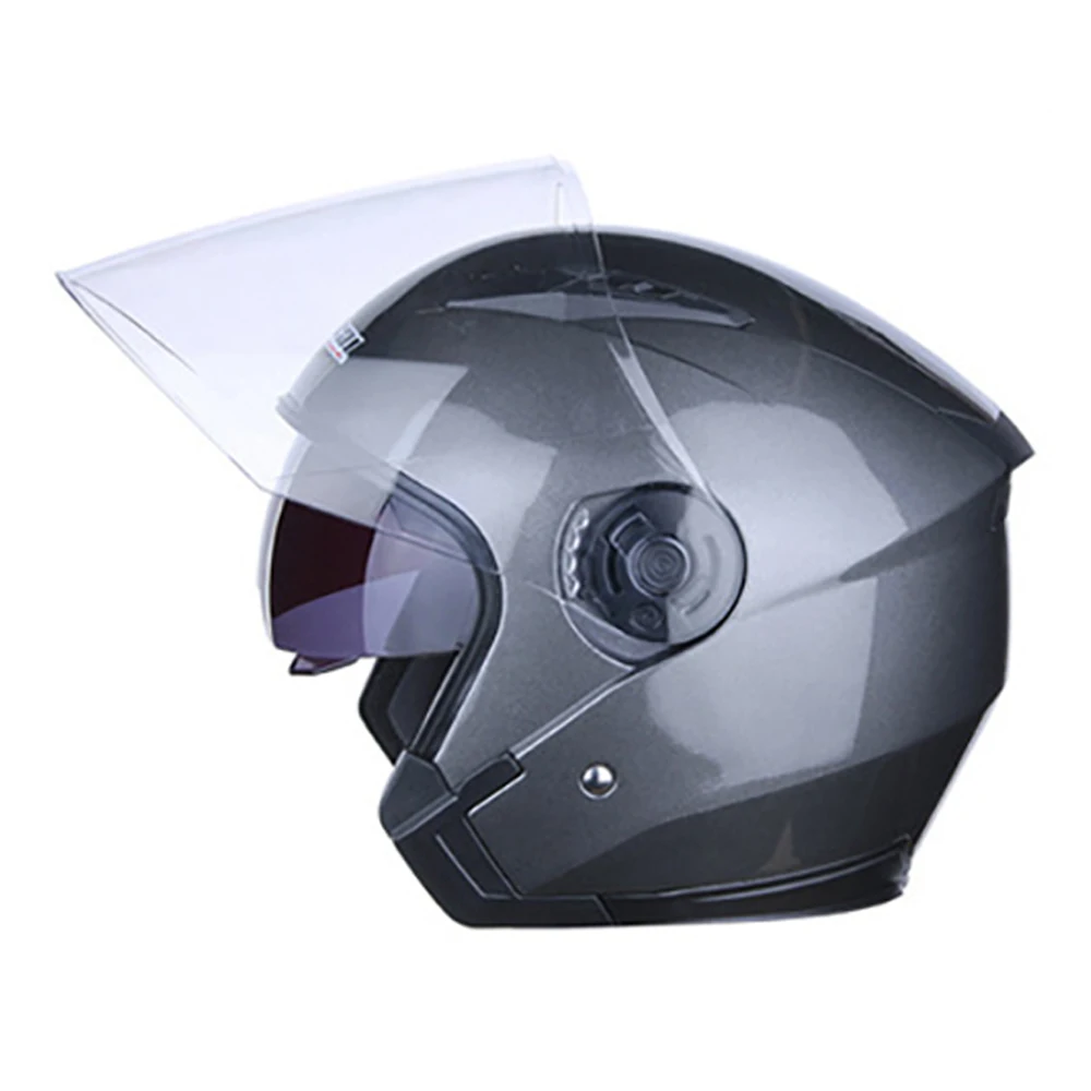 Мотоцикл Jiekai шлем с открытым лицом Мото шлем покрытие гоночная езда винтажные шлемы Cruiser Casco Moto для мужчин и женщин - Цвет: Серый