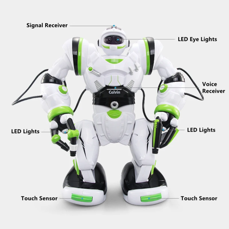 Intelligent Voice Interaction Programming RC Robot Battle Mode Calibration Fetching Sing And Dance With LED Lights Electric Toy 4