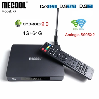 

MECOOL K7 DVB-S2 DVB-T2 DVB-C Android 9.0 TV Box 4G 64G Amlogic S905X2 2.4G/5G WiFi USB 3.0 Smart TV Box Media Player