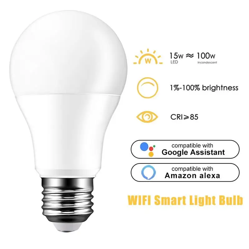 Умная лампа с Wi Fi затемняемый Светодиодный светильник 15 E27/E14/B22 Amazon Alexa Google Home