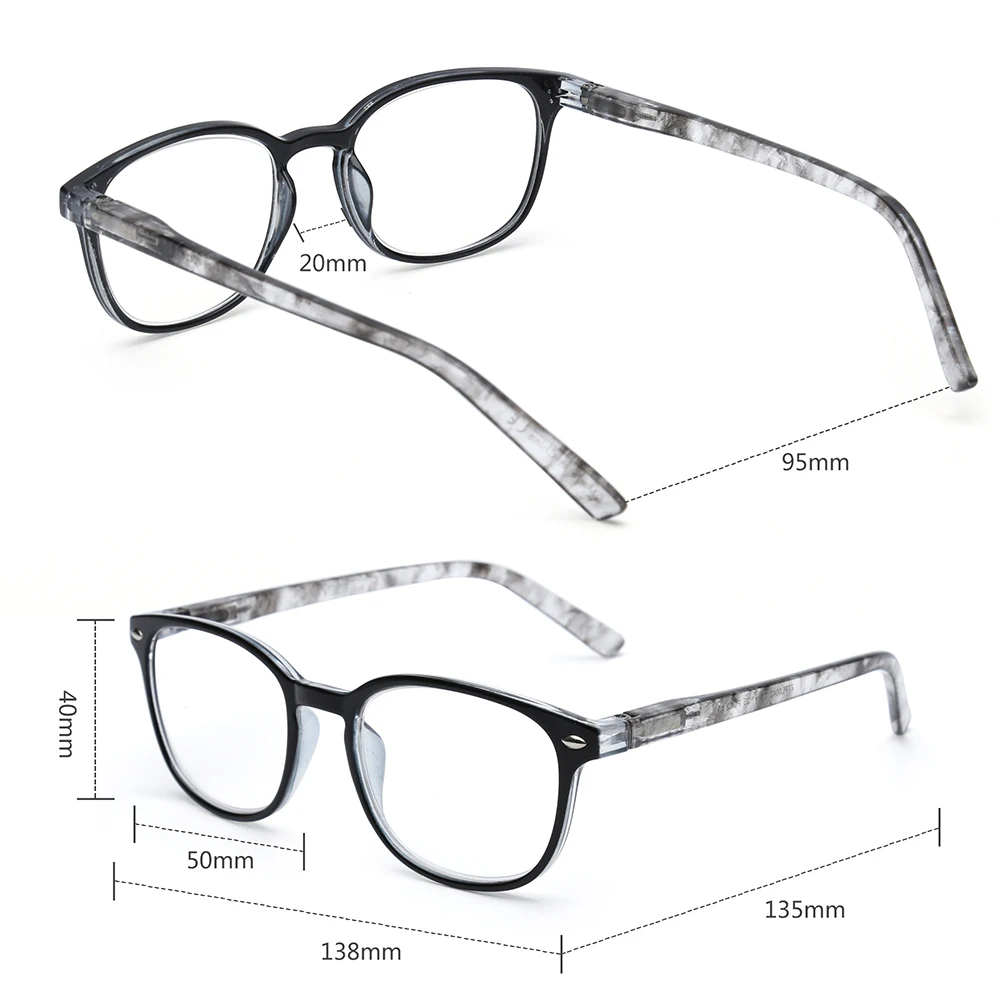JM Women Spring Hinge Reading Glasses Retro Magnifier Diopter Presbyopic Reading Glasses