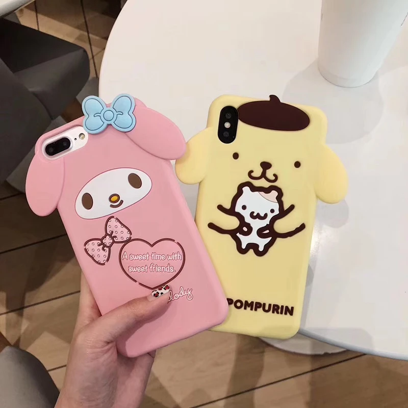 ЯПОНИЯ Sanrio 3D милый мультфильм Мелодия Silicone oroll силиконовый с ремешком чехол для телефона для iPhone 6 S 7 8 plus 11 pro X XR XS MAX girl coque