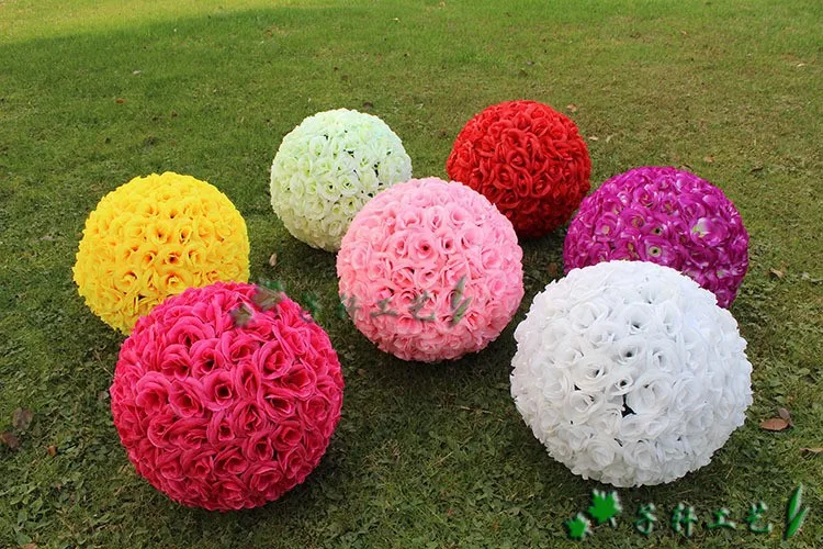 30cm Artificial Silk Flower Rose Balls Wedding Centerpiece Pomander Bouquet Party Decorations