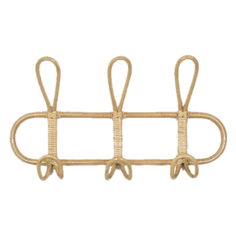 Ganchos de pared de ratán para prendas de vestir para niños, organizador de 40x20cm, perchero para ropa, gancho colgante, suspensión de ratán, colgador de decoración para habitación de niños