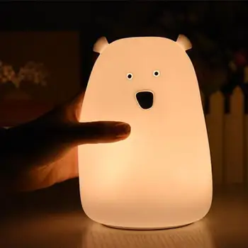

Kuulee Bear LED Night Light Colorful Silicone Nursery Lamp for Kids Children Babies