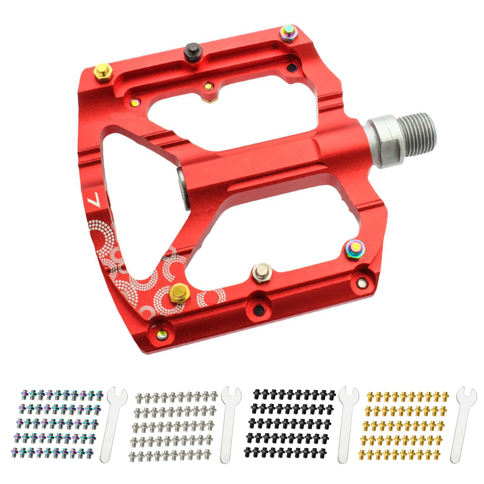 50pcs Bike Pedal Screws Non Slip Nail Stainless Steel Bolts with Wrench