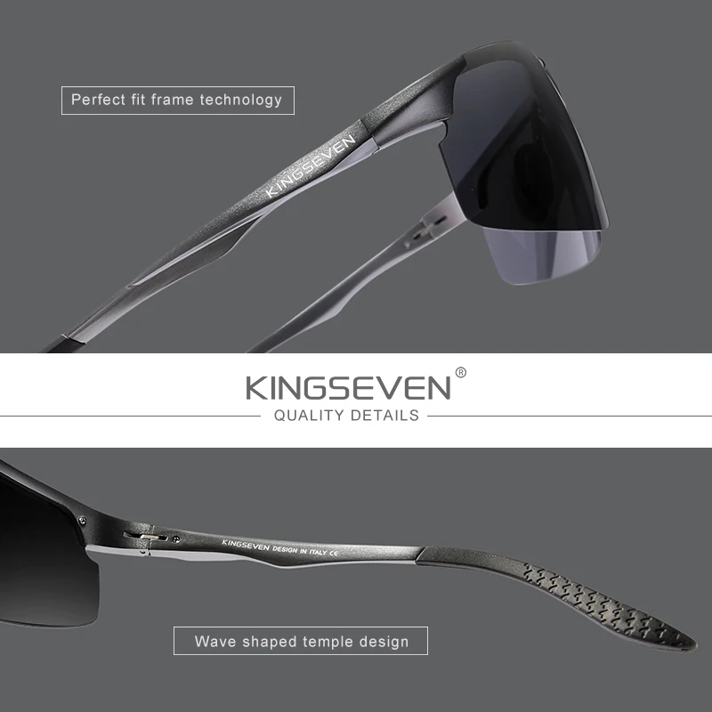 Genuine KINGSEVEN Polarized Men Aluminum Sunglasses Driving Mirror Lens Male Sun Glasses Aviation Women For Men Eyewear_voghion.com