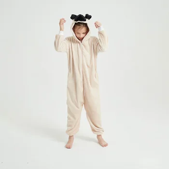

Shar Pei Onesie For Children Animal Dog Kigurumis Cute Pajamas Zipper Flannel Warm Overall