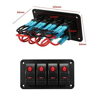 

Waterproof Rocker Switch Replacement Circuit Breaker Red LED RV Marine